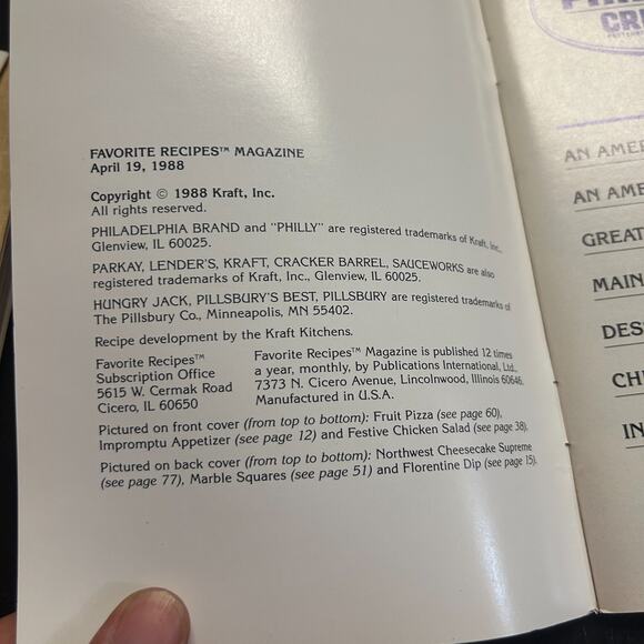 Favorite Recipes Kraft Philadelphia Cream Cheese APRIL 19, 1988 - Picture 3 of 6